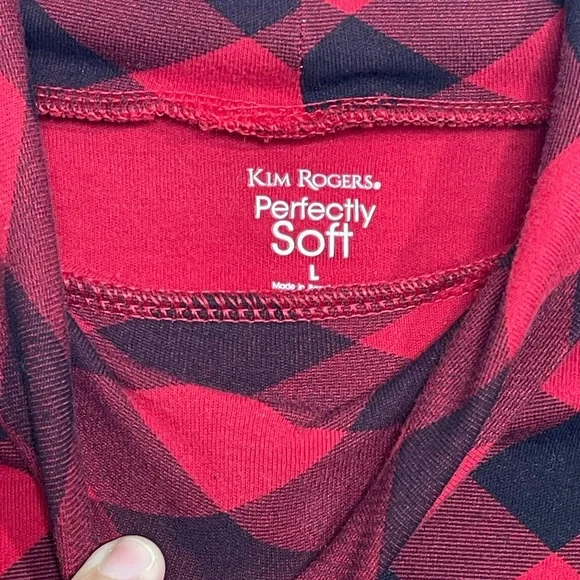 Bundle of 3 Plaid Kim Rogers Lee Rider Tops Long Sleeve 3/4 Sleeve Size Lg - Picture 8 of 15